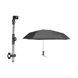 Maxbell Beach Chair Umbrella with Universal Clamp Stroller Umbrella Clip on Umbrella Black Single Layer