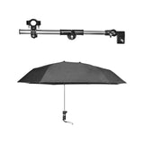 Maxbell Beach Chair Umbrella with Universal Clamp Stroller Umbrella Clip on Umbrella Black Single Layer