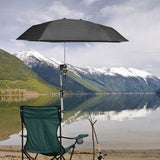 Maxbell Beach Chair Umbrella with Universal Clamp Stroller Umbrella Clip on Umbrella Black Single Layer