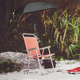 Maxbell Beach Chair Umbrella with Universal Clamp Stroller Umbrella Clip on Umbrella Black Single Layer