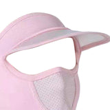 Maxbell Face Cover Sun Hat Women Face Mask with Hat Brim for Climbing Outdoor Travel Pink
