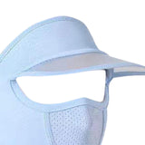 Maxbell Face Cover Sun Hat Women Face Mask with Hat Brim for Climbing Outdoor Travel Blue