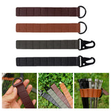 Maxbell Ground Nail Storage Bag Chain Hanging 8 Hole Travel Tent Stakes Storage Rack Light Brown