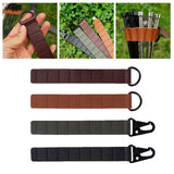 Maxbell Ground Nail Storage Bag Chain Hanging 8 Hole Travel Tent Stakes Storage Rack Light Brown