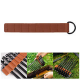 Maxbell Ground Nail Storage Bag Chain Hanging 8 Hole Travel Tent Stakes Storage Rack Light Brown