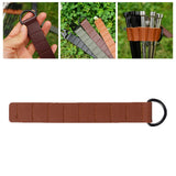 Maxbell Ground Nail Storage Bag Chain Hanging 8 Hole Travel Tent Stakes Storage Rack Light Brown