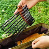 Maxbell Ground Nail Storage Bag Chain Hanging 8 Hole Travel Tent Stakes Storage Rack Light Brown