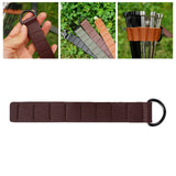 Maxbell Ground Nail Storage Bag Chain Hanging 8 Hole Travel Tent Stakes Storage Rack Dark Brown