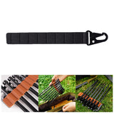 Maxbell Ground Nail Storage Bag Chain Hanging 8 Hole Travel Tent Stakes Storage Rack Black