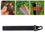 Maxbell Ground Nail Storage Bag Chain Hanging 8 Hole Travel Tent Stakes Storage Rack Black