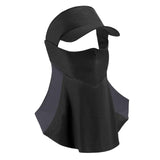 Maxbell Golf Sunscreen Mask Cool Sun Protection Face Covering for Travel Riding Gift Black