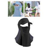 Maxbell Golf Sunscreen Mask Cool Sun Protection Face Covering for Travel Riding Gift Black