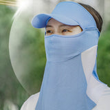 Maxbell Golf Sunscreen Mask Cool Sun Protection Face Covering for Travel Riding Gift Blue