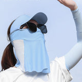 Maxbell Golf Sunscreen Mask Cool Sun Protection Face Covering for Travel Riding Gift Blue