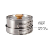 Maxbell Camping Picnic Pan Pot Stainless Steel Cookware Set Convenient to Use Sturdy