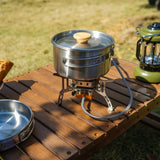 Maxbell Camping Picnic Pan Pot Stainless Steel Cookware Set Convenient to Use Sturdy