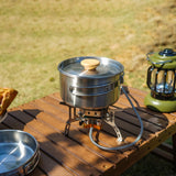 Maxbell Camping Picnic Pan Pot Stainless Steel Cookware Set Convenient to Use Sturdy