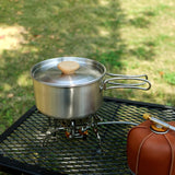 Maxbell Camping Picnic Pan Pot Stainless Steel Cookware Set Convenient to Use Sturdy