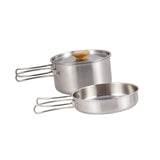 Maxbell Camping Picnic Pan Pot Stainless Steel Cookware Set Convenient to Use Sturdy