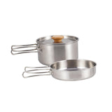 Maxbell Camping Picnic Pan Pot Stainless Steel Cookware Set Convenient to Use Sturdy