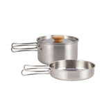 Maxbell Camping Picnic Pan Pot Stainless Steel Cookware Set Convenient to Use Sturdy