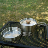 Maxbell Camping Picnic Pan Pot Stainless Steel Cookware Set Convenient to Use Sturdy