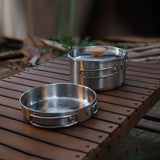Maxbell Camping Picnic Pan Pot Stainless Steel Cookware Set Convenient to Use Sturdy