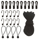 Maxbell Elastic Bungee Shock Cord with Hooks Kayak Bungee Kit for Camping Boat Canoe