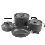 Maxbell 4x Camping Cookware Kit Durable Pot and Pan for Picnic Backpacking Equipment