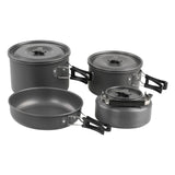 Maxbell 4x Camping Cookware Kit Durable Pot and Pan for Picnic Backpacking Equipment