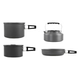 Maxbell 4x Camping Cookware Kit Durable Pot and Pan for Picnic Backpacking Equipment
