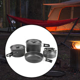 Maxbell 4x Camping Cookware Kit Durable Pot and Pan for Picnic Backpacking Equipment