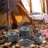 Maxbell 4x Camping Cookware Kit Durable Pot and Pan for Picnic Backpacking Equipment