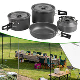 Maxbell 4x Camping Cookware Kit Durable Pot and Pan for Picnic Backpacking Equipment