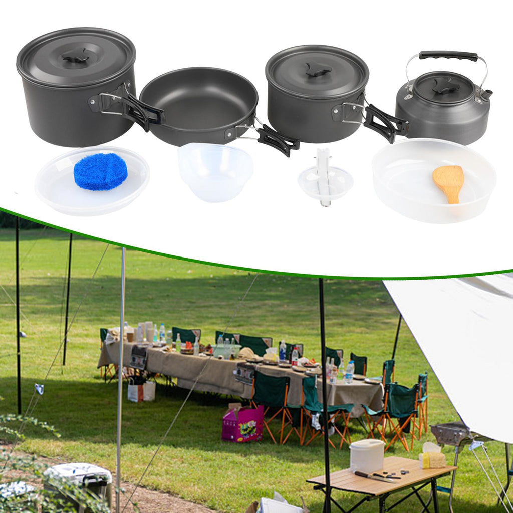 Maxbell Camping Cookware Set Camping Pot Pans and Kettle for Backpacking  Hiking Home