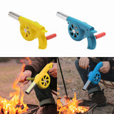 Maxbell Barbeque Air Blower Grilling Grill Hiking Handheld Blower Hand Crank BBQ Fan Yellow