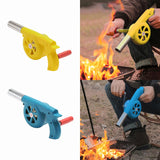 Maxbell Barbeque Air Blower Grilling Grill Hiking Handheld Blower Hand Crank BBQ Fan Yellow