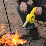 Maxbell Barbeque Air Blower Grilling Grill Hiking Handheld Blower Hand Crank BBQ Fan Yellow