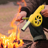 Maxbell Barbeque Air Blower Grilling Grill Hiking Handheld Blower Hand Crank BBQ Fan Yellow