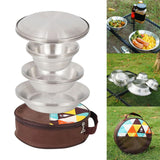 Maxbell 16 Pieces/Set Camping Cookware Set Outdoor Cutlery for Short Trips BBQ Beach
