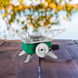 Maxbell Camping Gas Stove Folding Mini Furnace Camp Stove for Garden Outdoor Cooking Green