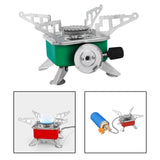 Maxbell Camping Gas Stove Folding Mini Furnace Camp Stove for Garden Outdoor Cooking Green