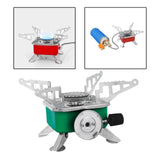 Maxbell Camping Gas Stove Folding Mini Furnace Camp Stove for Garden Outdoor Cooking Green