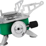 Maxbell Camping Gas Stove Folding Mini Furnace Camp Stove for Garden Outdoor Cooking Green