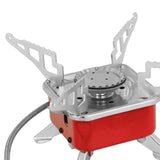 Maxbell Camping Gas Stove Folding Mini Furnace Camp Stove for Garden Outdoor Cooking TubeToLongTank Red