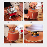 Maxbell Camping Gas Stove Folding Mini Furnace Camp Stove for Garden Outdoor Cooking TubeToLongTank Red