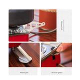 Maxbell Camping Gas Stove Folding Mini Furnace Camp Stove for Garden Outdoor Cooking TubeToLongTank Red