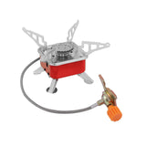 Maxbell Camping Gas Stove Folding Mini Furnace Camp Stove for Garden Outdoor Cooking TubeToLongTank Red
