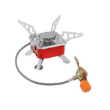 Maxbell Camping Gas Stove Folding Mini Furnace Camp Stove for Garden Outdoor Cooking TubeToLongTank Red