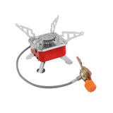 Maxbell Camping Gas Stove Folding Mini Furnace Camp Stove for Garden Outdoor Cooking TubeToLongTank Red